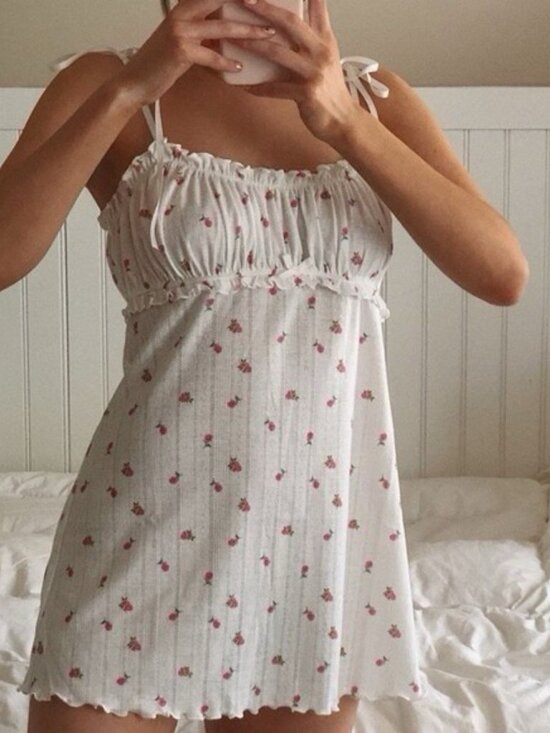 For Love And Lemons Dresses & Skirts - For Love & Lemons Blossom Pointelle Slip Dress M White Floral Boho Coquette